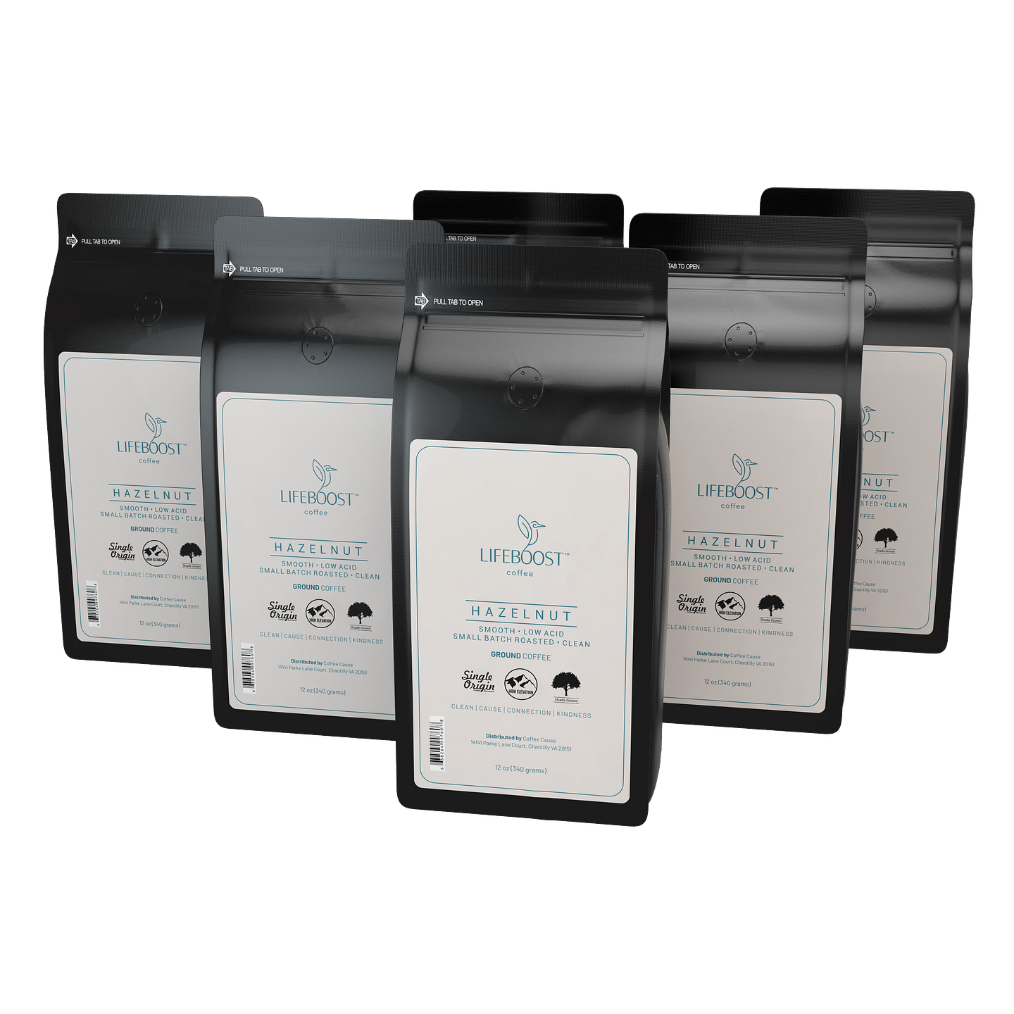 6x Single Origin Specialty, Hazelnut Coffee 12 oz Bag - Bundle