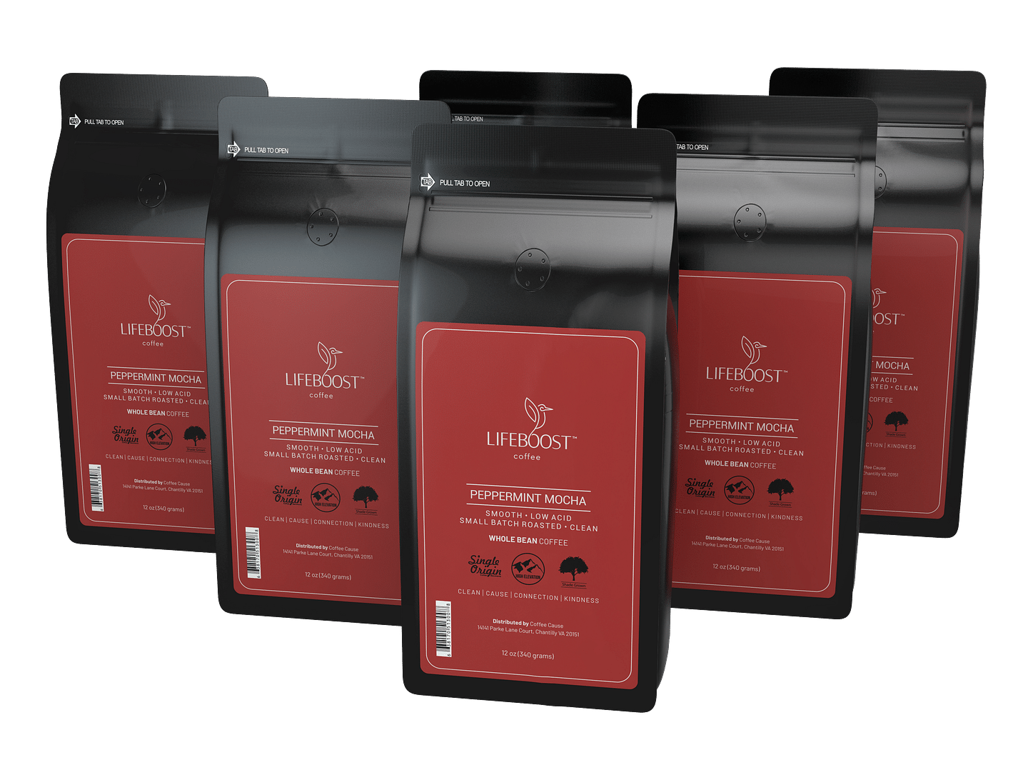 6x Single Origin Specialty, Peppermint Mocha Coffee 12 oz Bag - Bundle