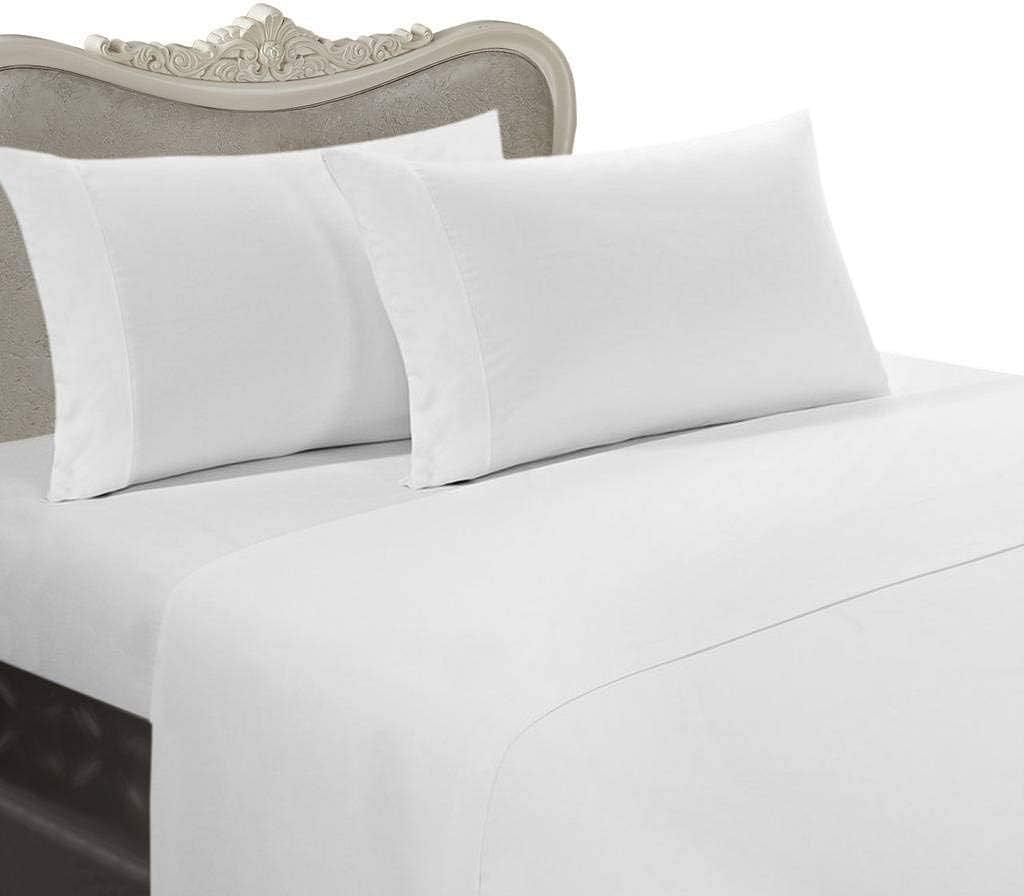 EGYPTIAN BEDDING Luxurious Rayon from Bamboo Sheet Set - King White 600 Thread Count Cotton Sheet Set