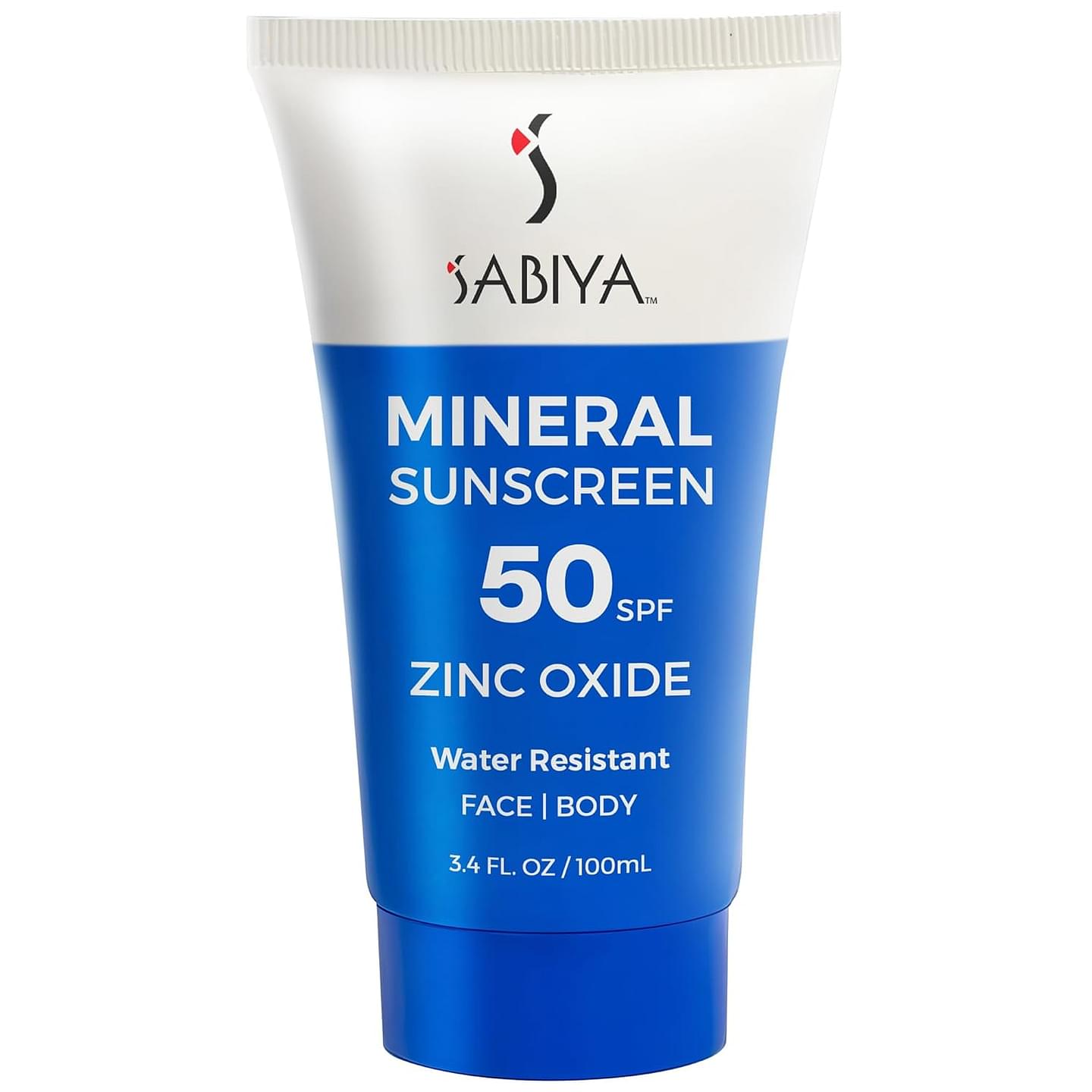 Mineral Sunscreen SPF 50 – Non-Toxic with Zinc Oxide, Water Resistant, Stain Resistant - Face & Body, Sun Protection, Moisturizing Broad Spectrum Sunblock – In Water 3.4 fl. oz