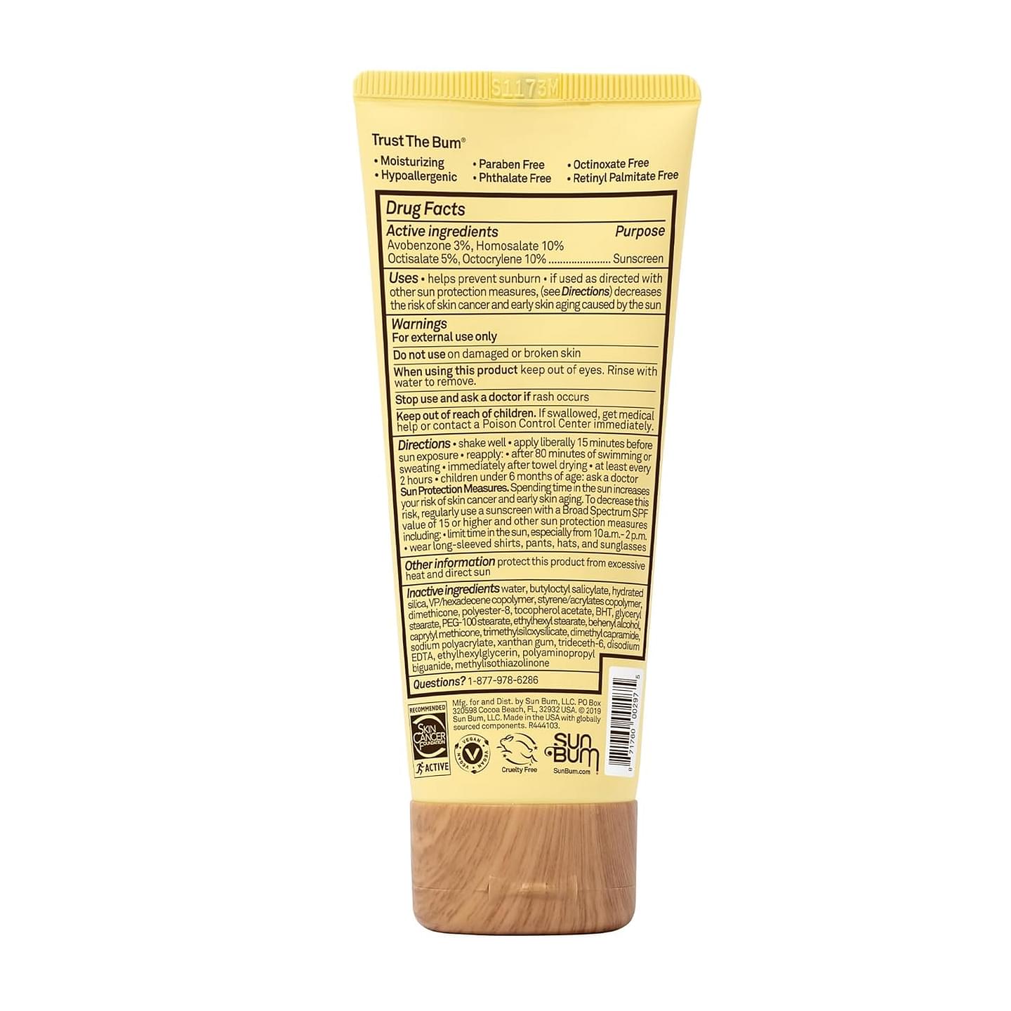 Sun Bum Original SPF 50 Sunscreen Face Lotion - Broad Spectrum Moisturizing Facial Sunscreen with Vitamin E - Hawaii 104 Act Compliant (Made without Octinoxate & Oxybenzone) - Travel Friendly - 3 oz