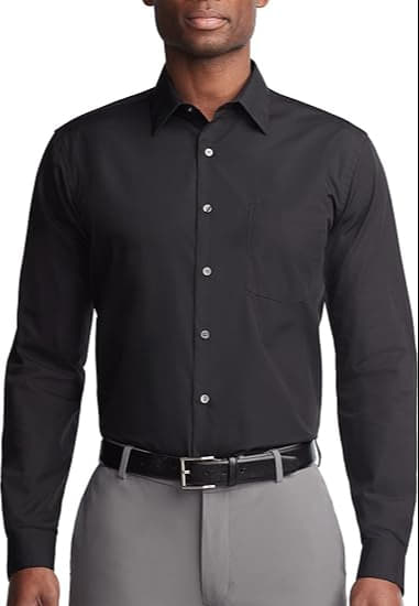 Van Heusen Mens Dress Shirt Regular Fit Poplin Solid